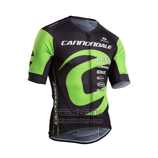 2017 Fietskleding Cannondale Groen en Zwart Korte Mouwen en Koersbroek